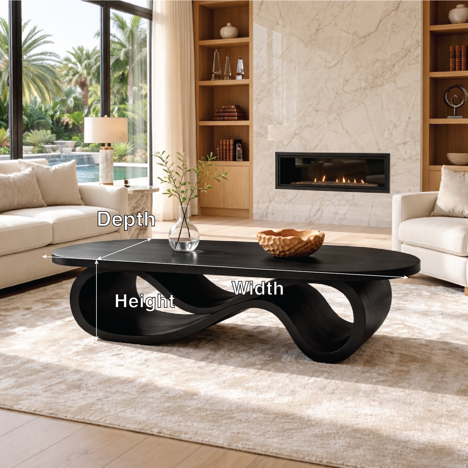 Modern Wooden Coffee Table with Unique Infinity Shape Design - view 6 of 7