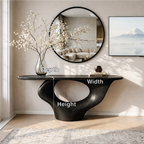Solid Wood Console Table with Sculptural Base, Modern Minimalist Design - view 7 of 7