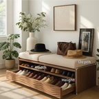 Solid Wood Entryway Bench with Storage Cubbies, Rustic Hallway Organizer Seat - view 2 of 7