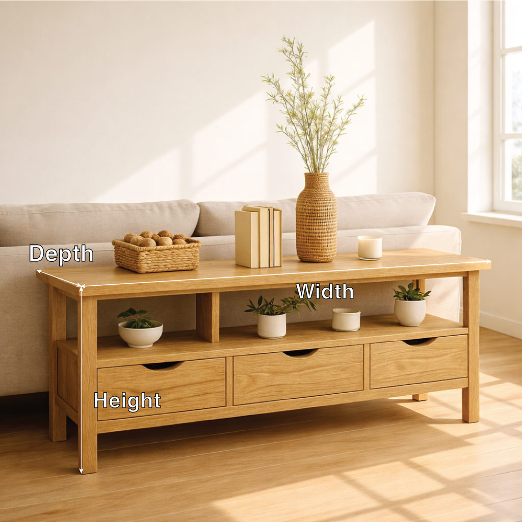 Solid Wood Console Table with Drawers and Shelf, Modern Entryway Sofa Table Wood Storage Cabinet - view 2 of 7