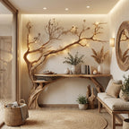 Natural Solid Wood Tree Bookshelf  Rustic Side Table Farmhouse - view 1 of 6