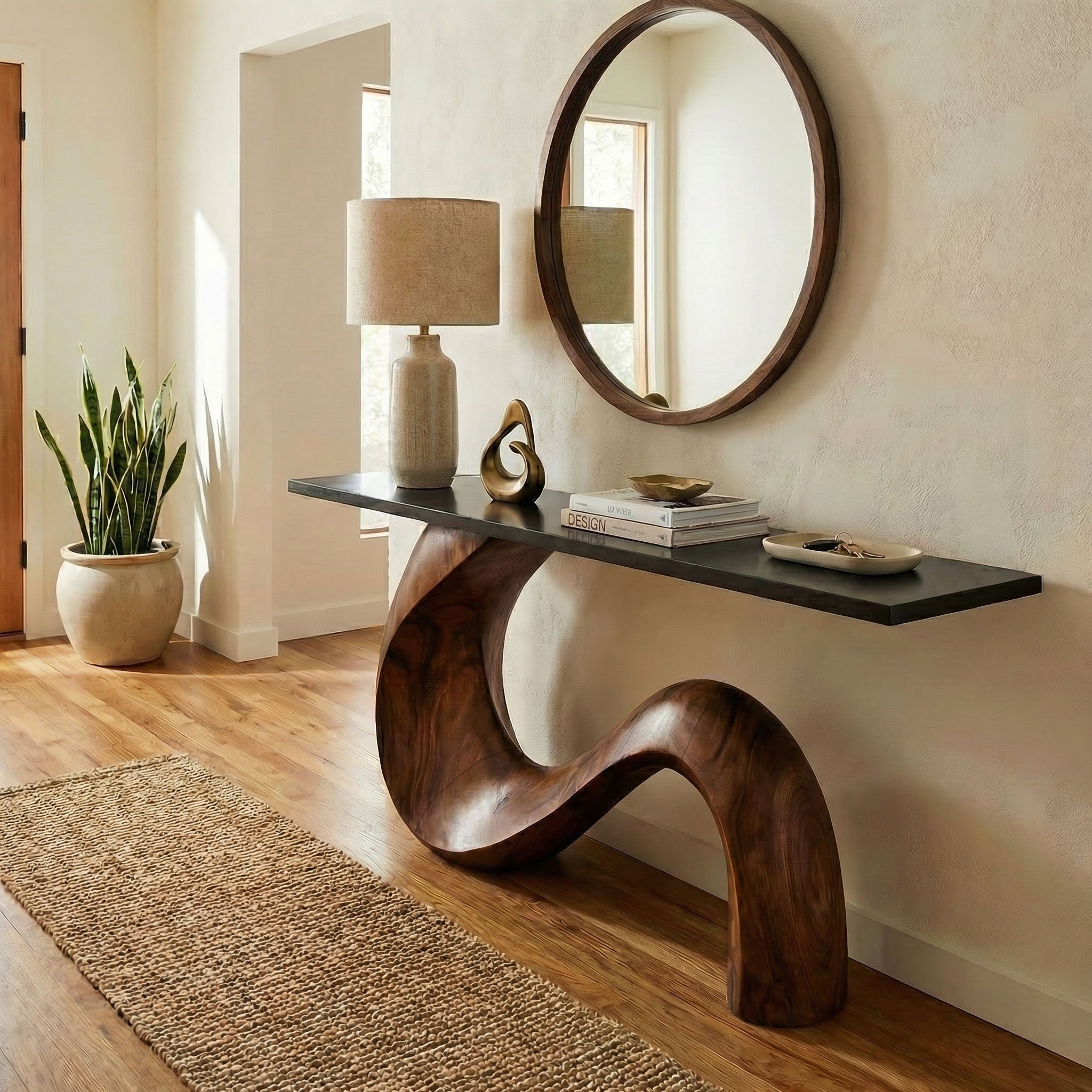 MidCentury Sculptural console Table Entryway - view 5 of 6