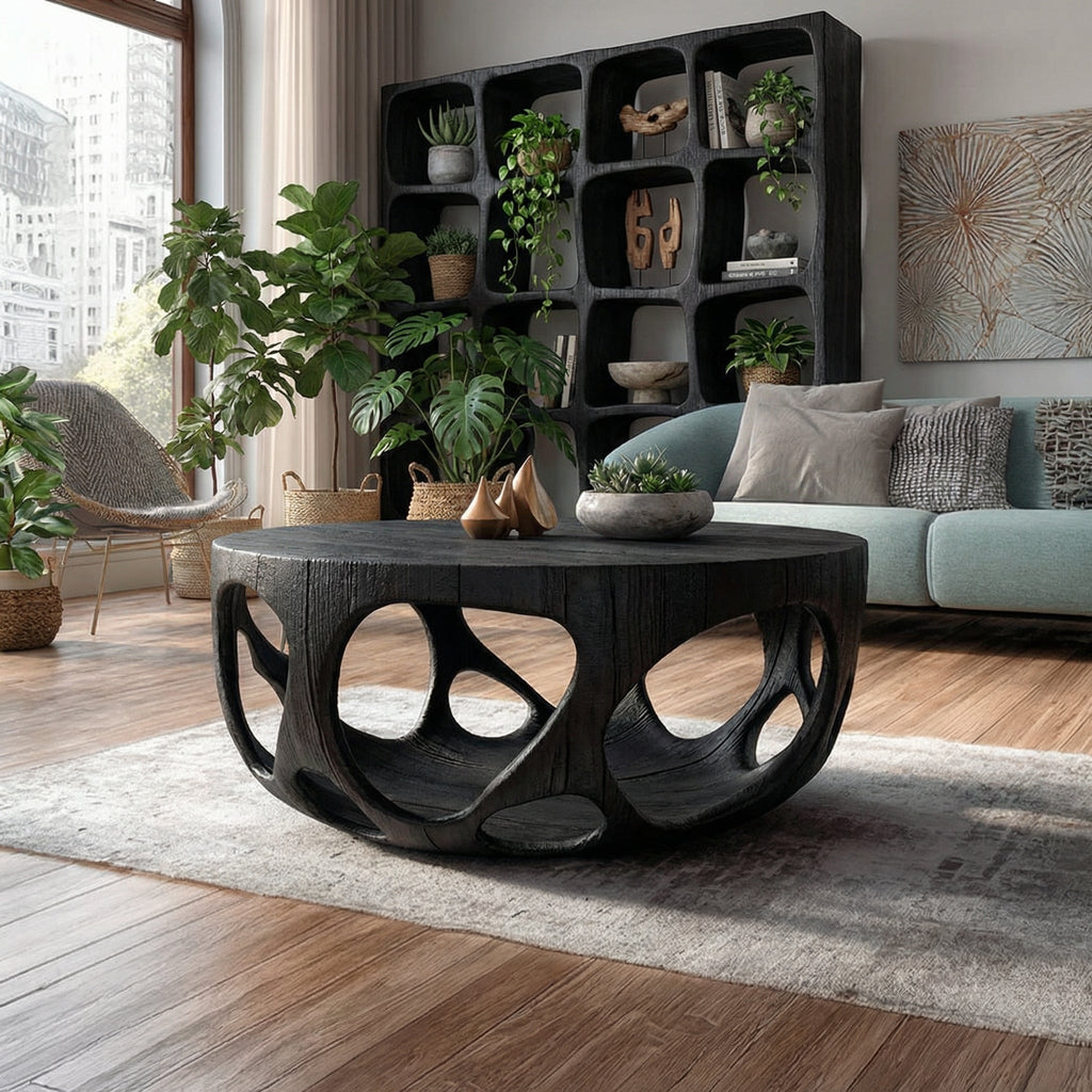 Artisan Coffee Table Natural Wood Farmhouse Gift - view 3 of 6