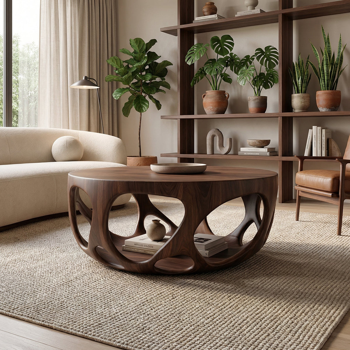Artisan Coffee Table Natural Wood Farmhouse Gift - view 5 of 6