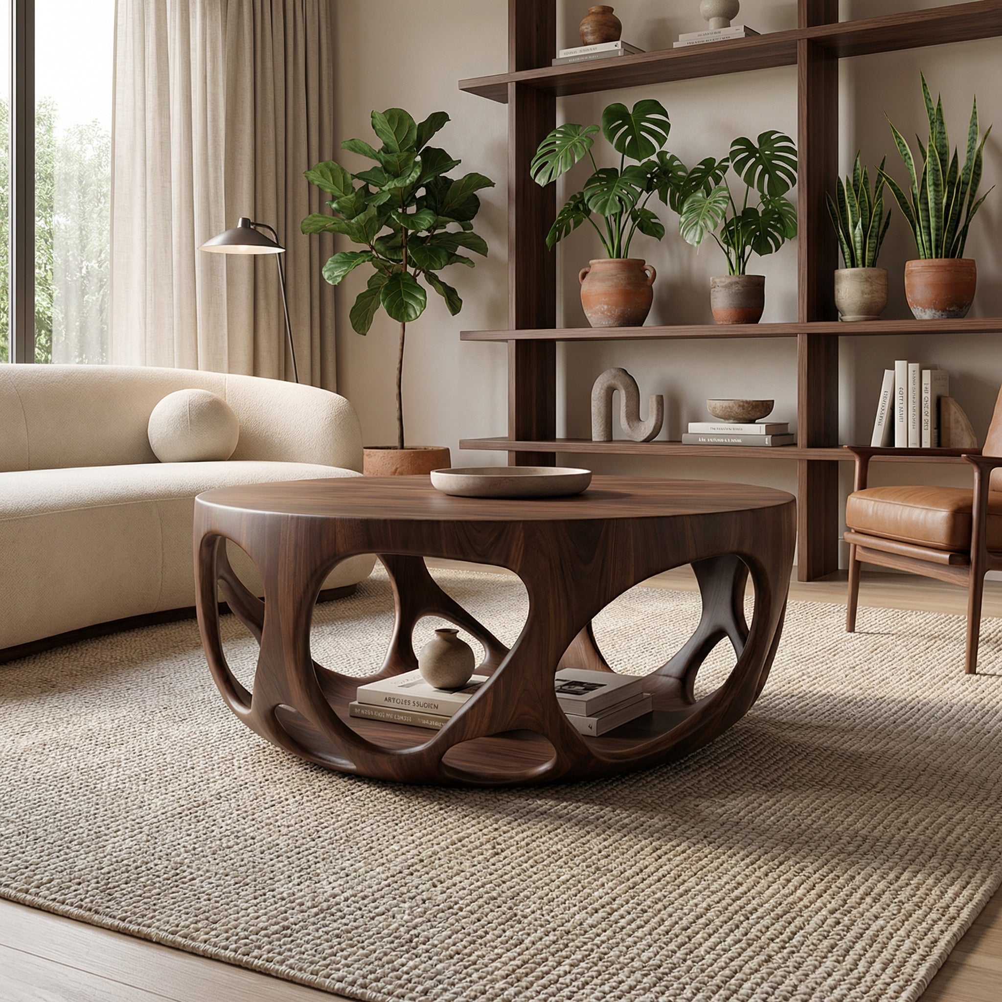 Artisan Coffee Table Natural Wood Farmhouse Gift - view 5 of 6