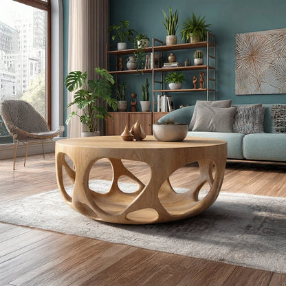 Artisan Coffee Table Natural Wood Farmhouse Gift - view 4 of 6