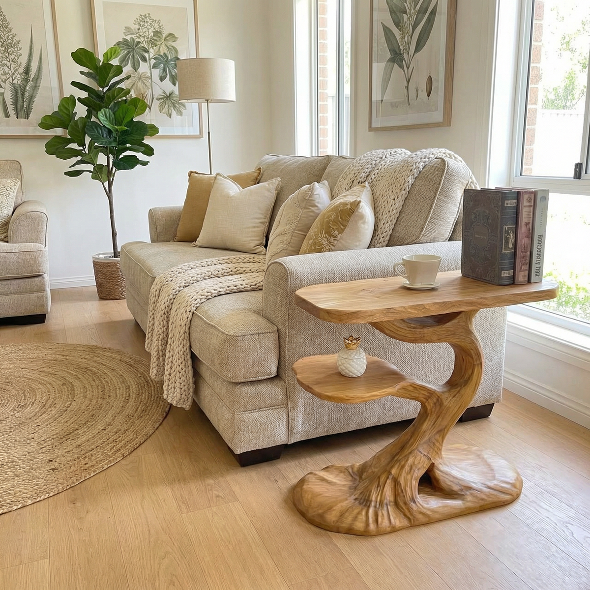 Rustic Tree End Table Living Room - view 5 of 7