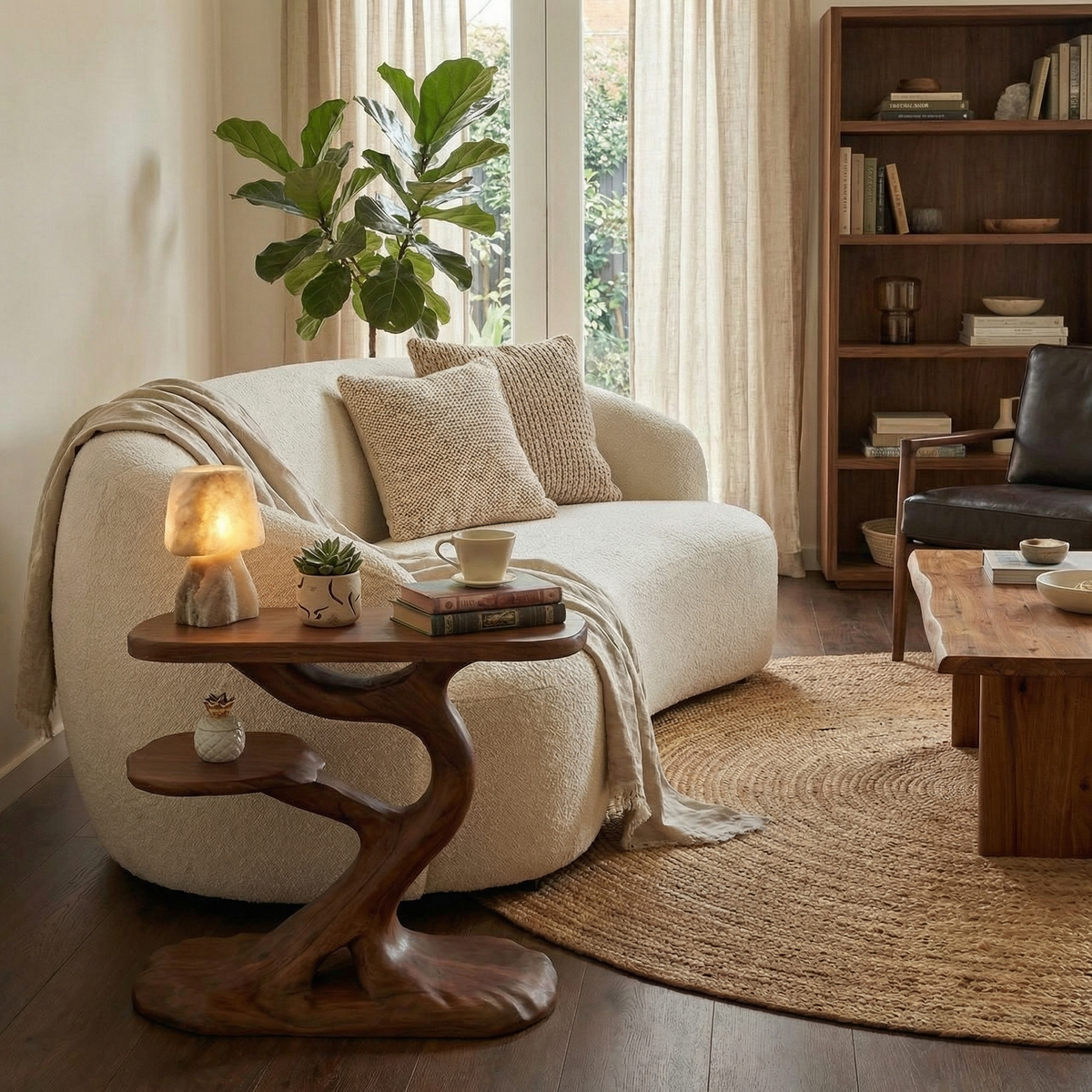 Rustic Tree End Table Living Room - view 6 of 7