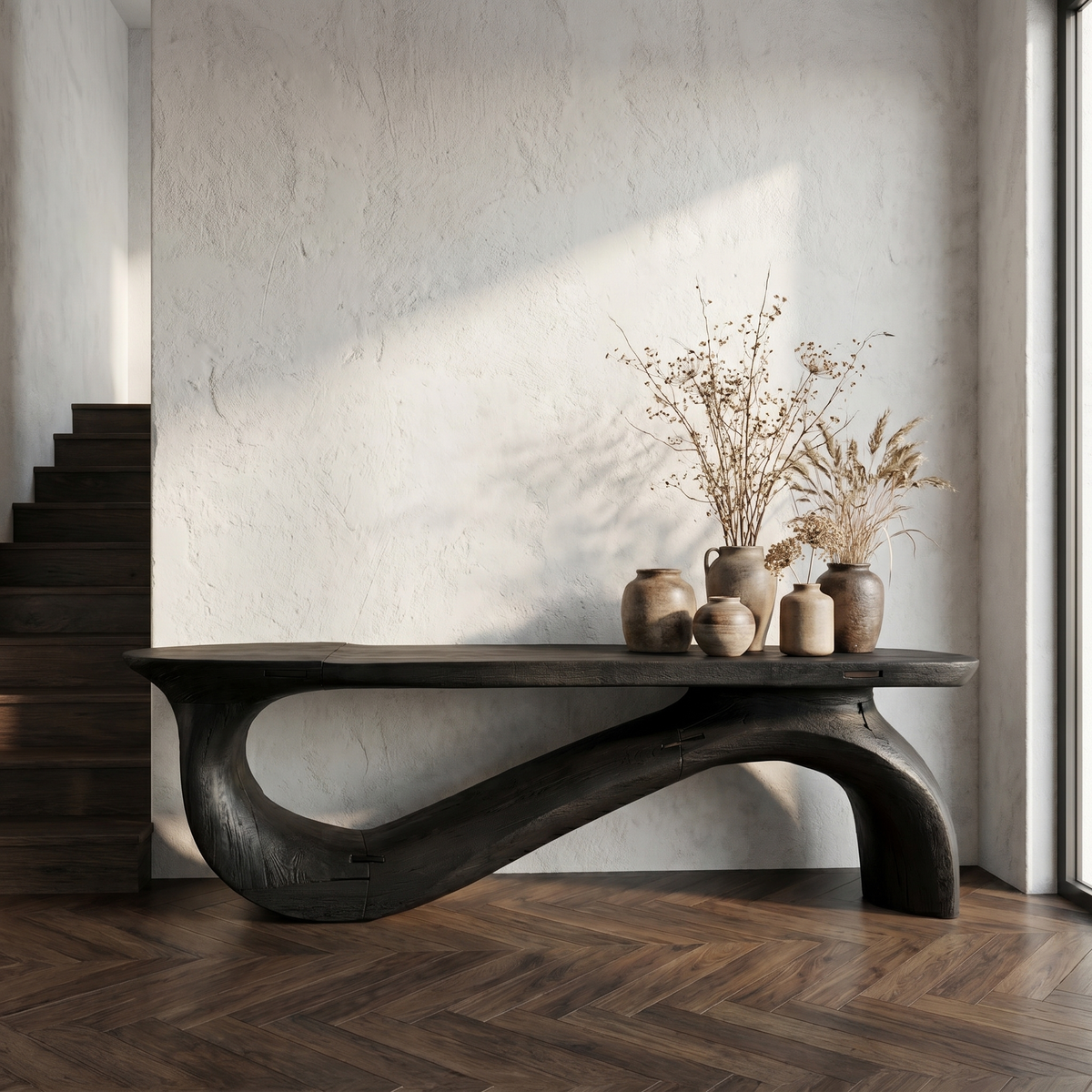Modern Sculptural Console Table For Living Room And Entryway - view 4 of 8