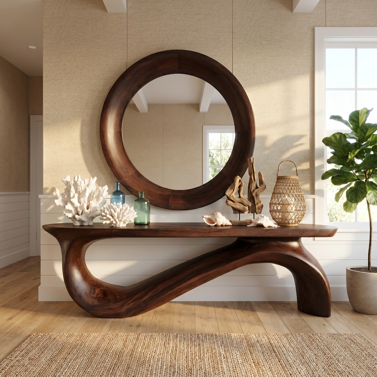 Modern Sculptural Console Table For Living Room And Entryway - view 7 of 8