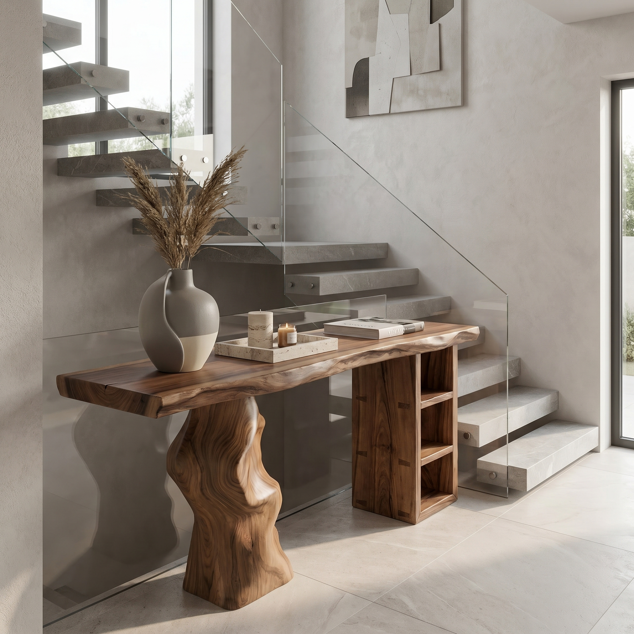 Japandi Organic Modern Console Table Living Room And Entryway - view 2 of 8
