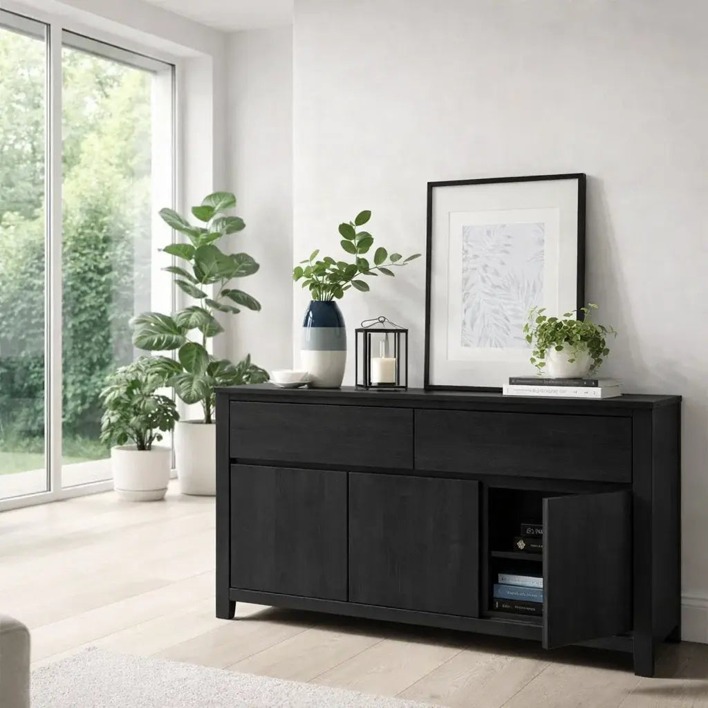 Modern Storage Console Table with Drawers & Doors - view 4 of 7