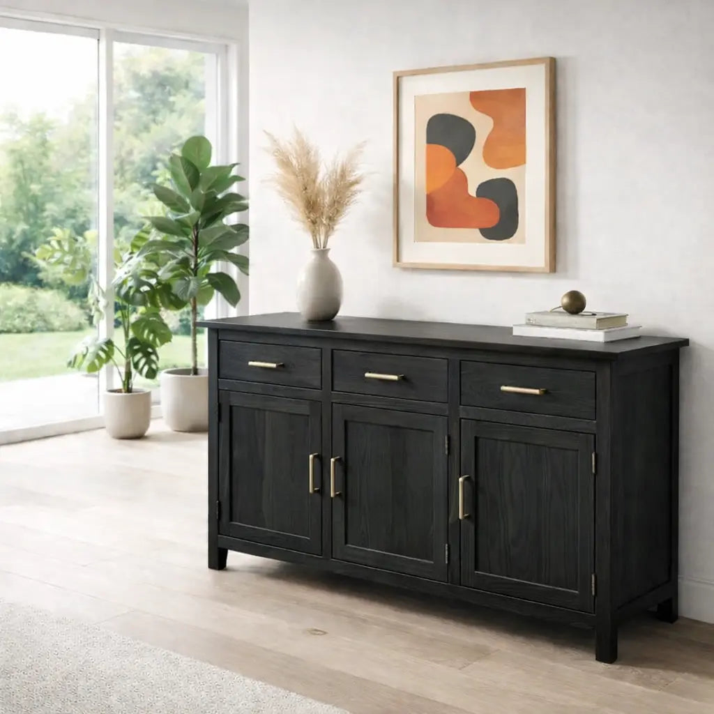 Modern Console Table with Drawers & Double Door Cabinets - view 4 of 7