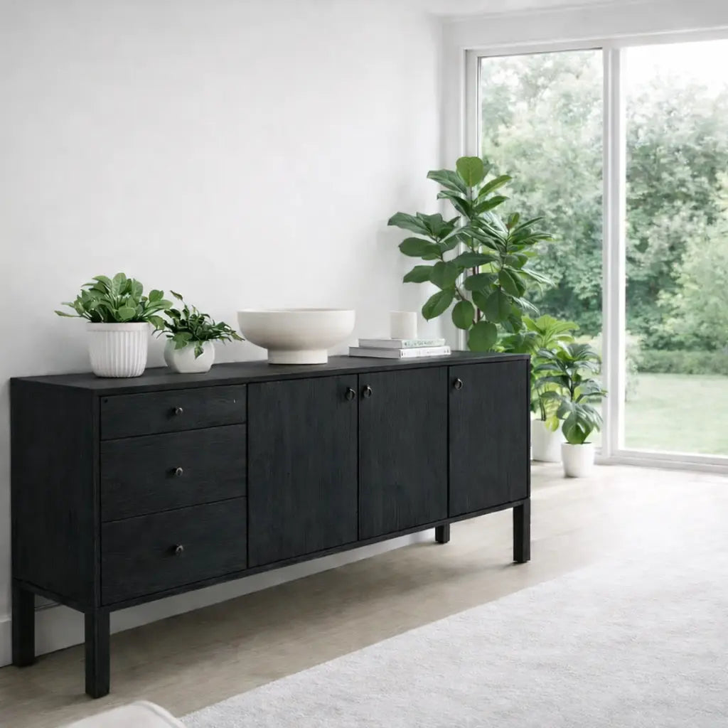 Modern Console Table with Drawers & 3 Door Storage Cabinet - view 4 of 7