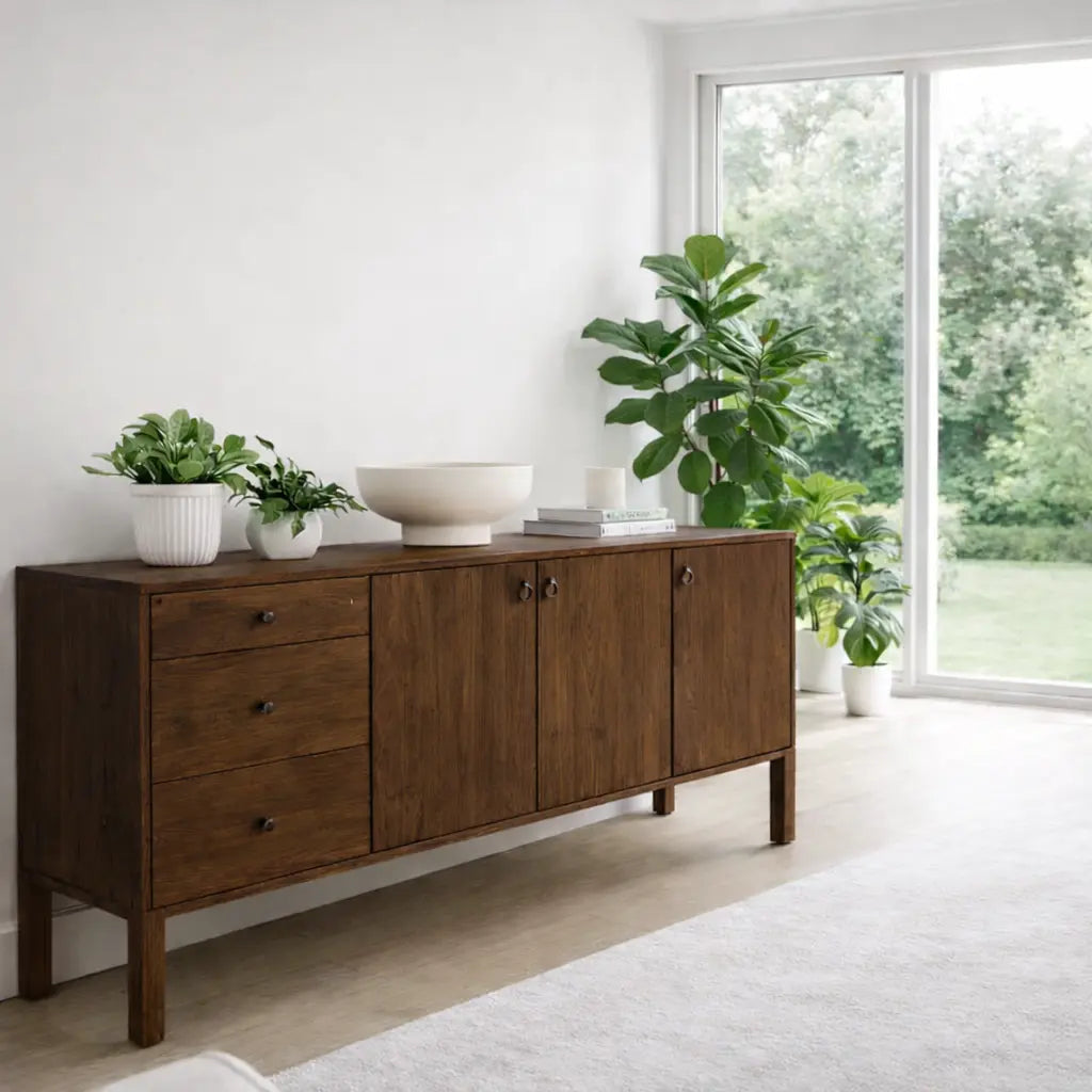 Modern Console Table with Drawers & 3 Door Storage Cabinet - view 2 of 7