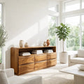 Modern Console Table with Curved Edges & Wave Drawer Design - view 1 of 7