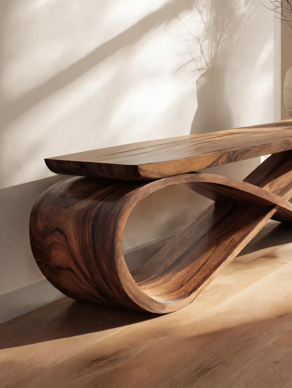 Infinity Loop Sculptural Bench For Entryway Or Living Room - view 4 of 8