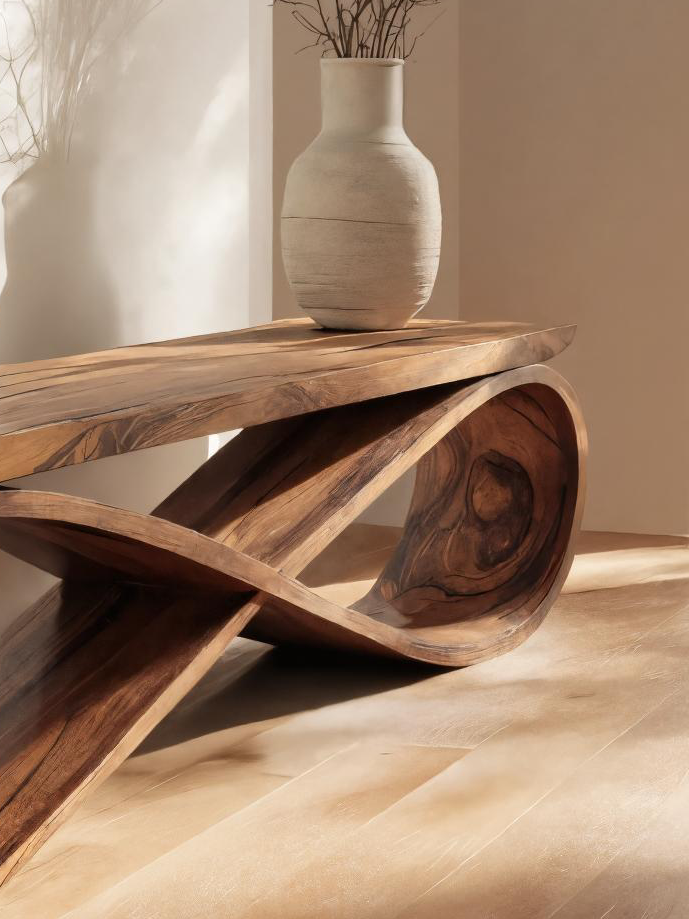 Infinity Loop Sculptural Bench For Entryway Or Living Room - view 5 of 8