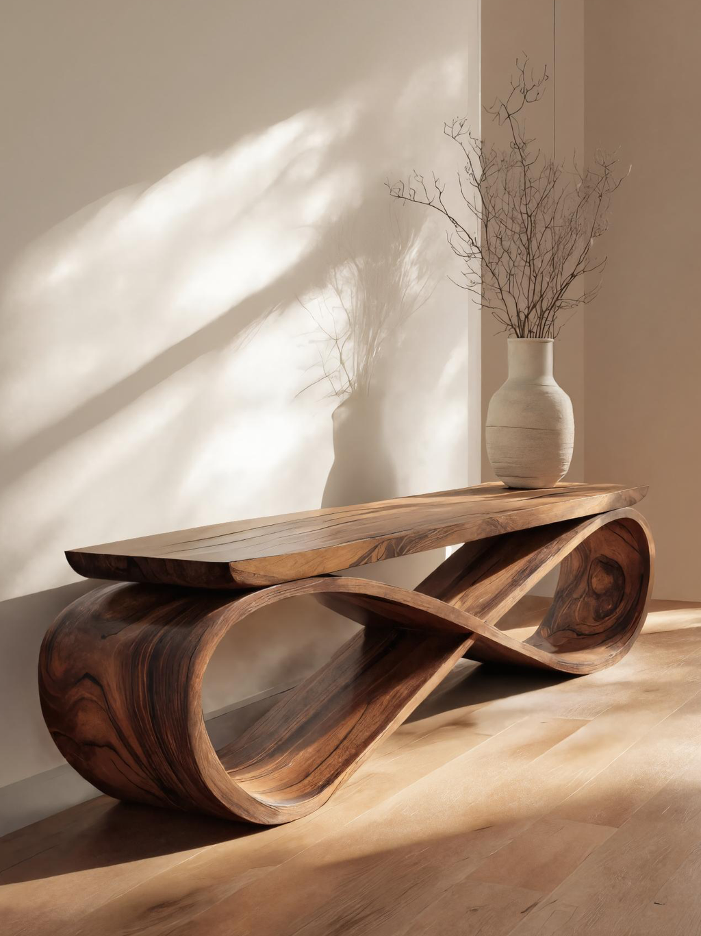Infinity Loop Sculptural Bench For Entryway Or Living Room - view 3 of 8