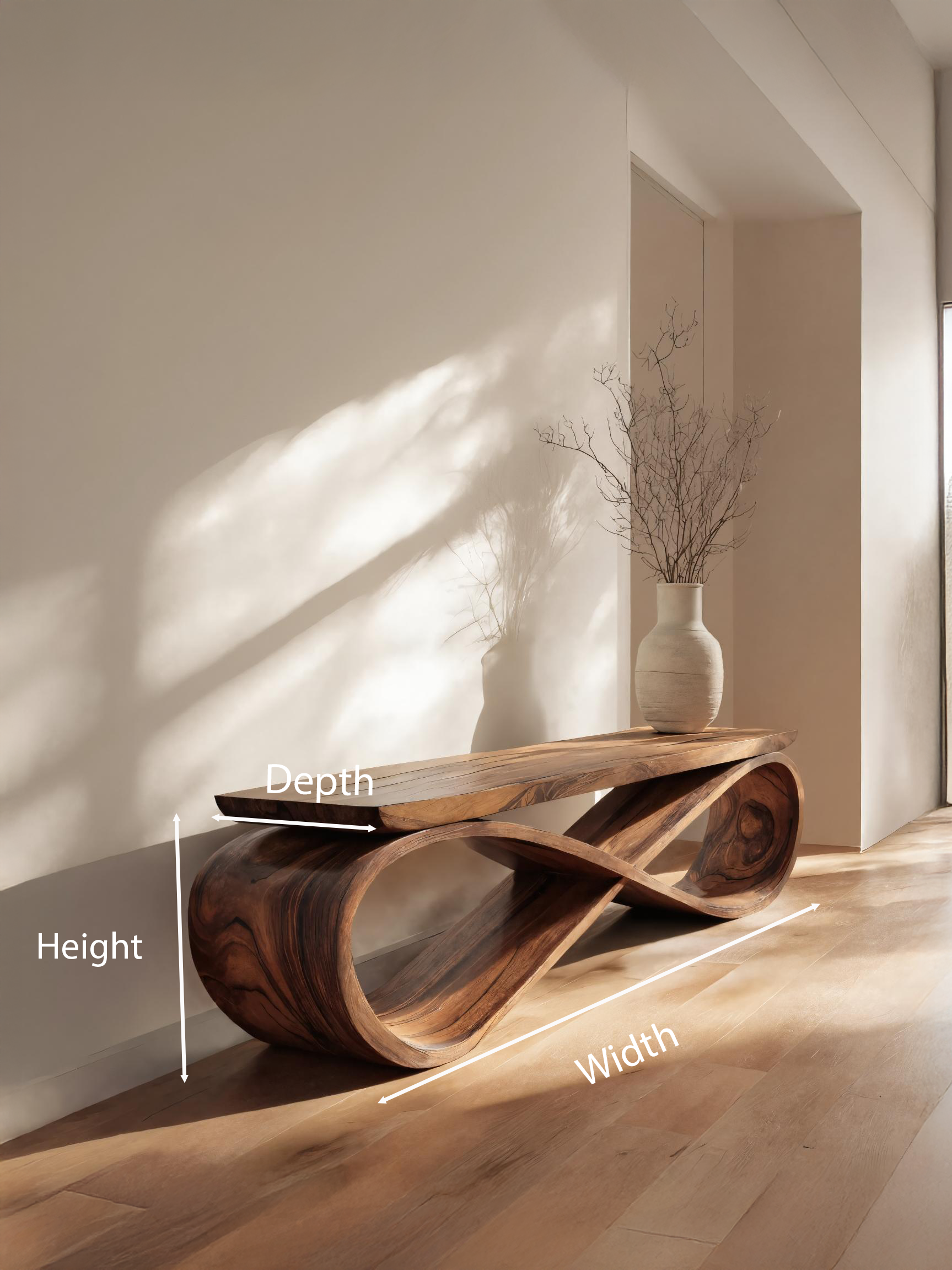 Infinity Loop Sculptural Bench For Entryway Or Living Room - view 8 of 8