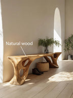 Sculptural Bench With Carved Design For Entryway - view 6 of 8