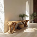 Sculptural Bench With Carved Design For Entryway - view 1 of 8