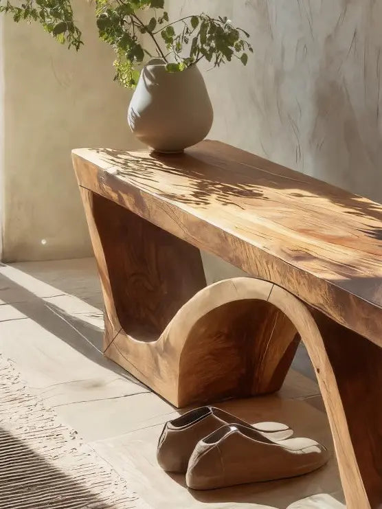 Modern Sculptural Bench With Organic Curves For Living Room - view 4 of 9