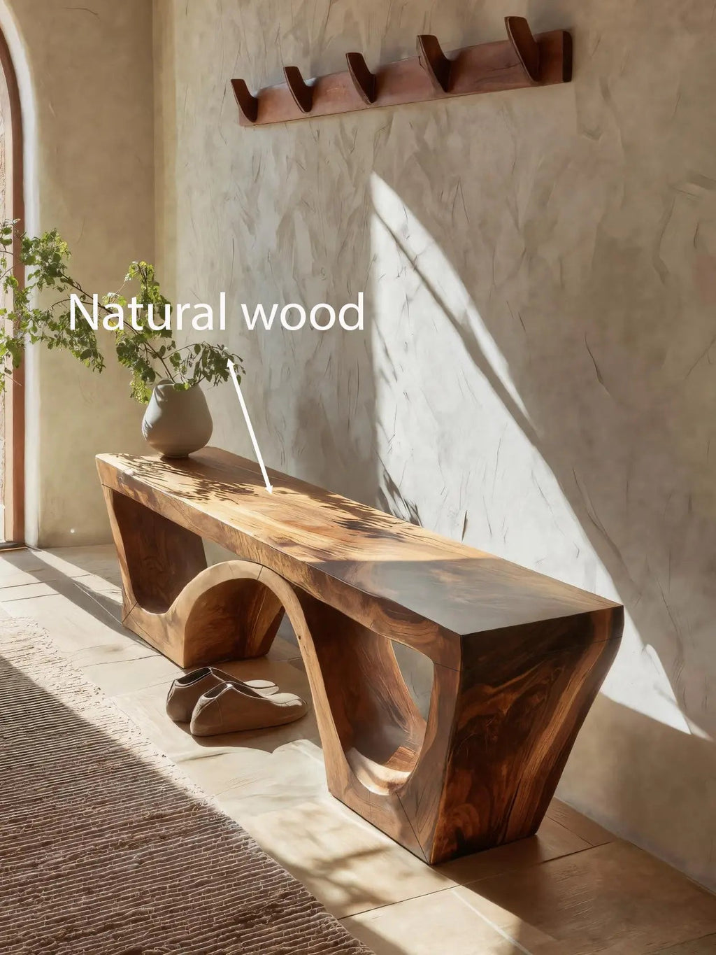 Modern Sculptural Bench With Organic Curves For Living Room - view 6 of 9