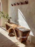 Modern Sculptural Bench With Organic Curves For Living Room - view 7 of 9
