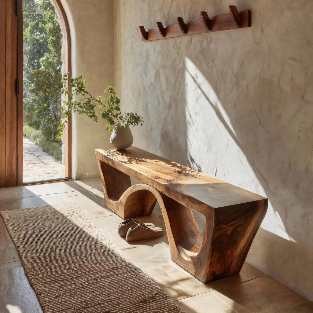 Modern Sculptural Bench With Organic Curves For Living Room - view 1 of 9