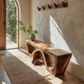 Modern Sculptural Bench With Organic Curves For Living Room - view 1 of 9