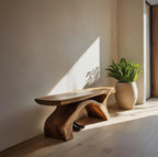 Rustic Bench With Curved Base For Living Room - view 1 of 8