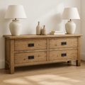 Solid Wood Console Table for Living Room with 4 Drawers and Simple Design - view 3 of 9