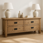 Solid Wood Console Table for Living Room with 4 Drawers and Simple Design - view 3 of 9