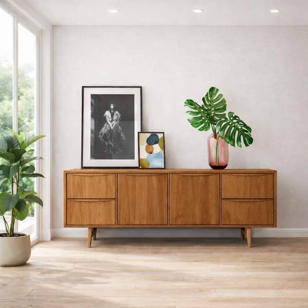 Mid Century Modern Sideboard Cabinet with Drawers – Sleek Storage Console - view 3 of 7