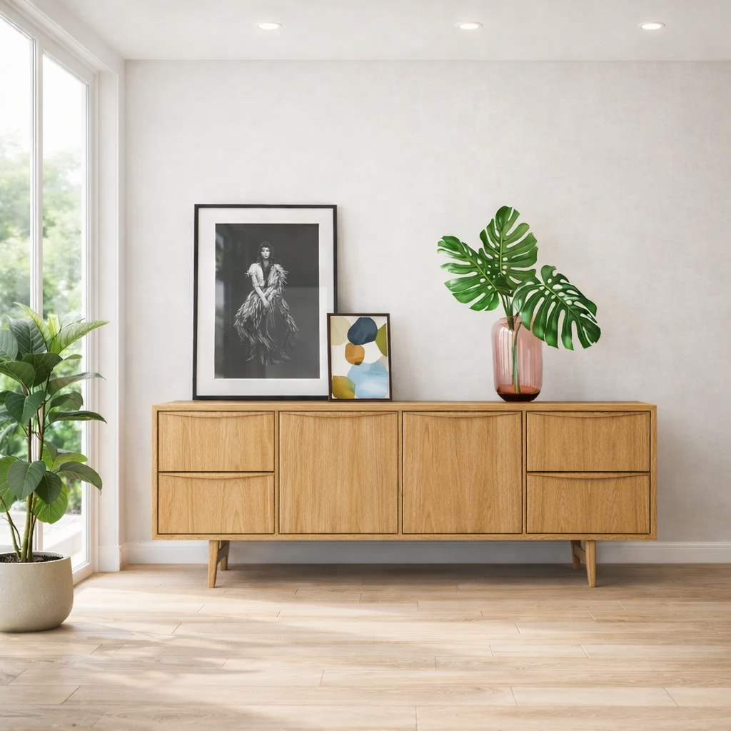 Mid Century Modern Sideboard Cabinet with Drawers – Sleek Storage Console - view 1 of 7