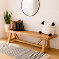 Live Edge Solid Wood Bench, Rustic Farmhouse Entryway Dining Seat - view 7 of 7