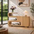Solid Wood Console Sideboard – Sculptural Modern Storage Cabinet - view 1 of 7
