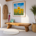 Solid Wood Entryway Bench with Sculptural Legs, Handmade Rustic Hallway Seat - view 1 of 7
