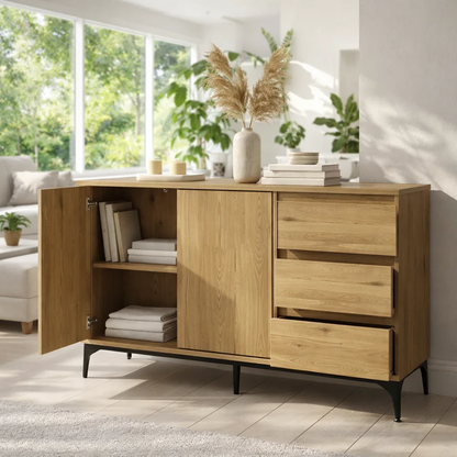 Solid Wood Sideboard Cabinet with Drawers and Shelves - view 1 of 7