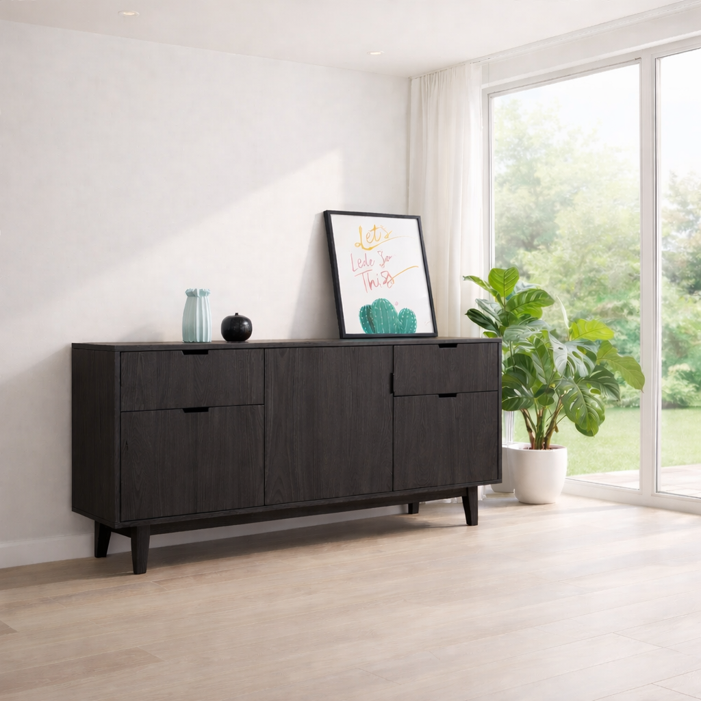 Contemporary Sideboard Cabinet with Hidden Storage – Sleek Living Room Console - view 4 of 7