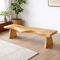 Live Edge Solid Wood Bench – Natural Wood Rustic Entryway Seating Bench - view 1 of 7