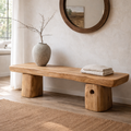 Live Edge Solid Wood Bench, Rustic Natural Edge Entryway Seating - view 1 of 7