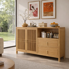 Solid Wood Console Sideboard with Drawer – Modern Walnut Storage Cabinet - view 1 of 7