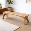 Solid Wood Dining Bench – Modern Rustic Wooden Seating Bench for Entryway or Dining Room - view 1 of 7