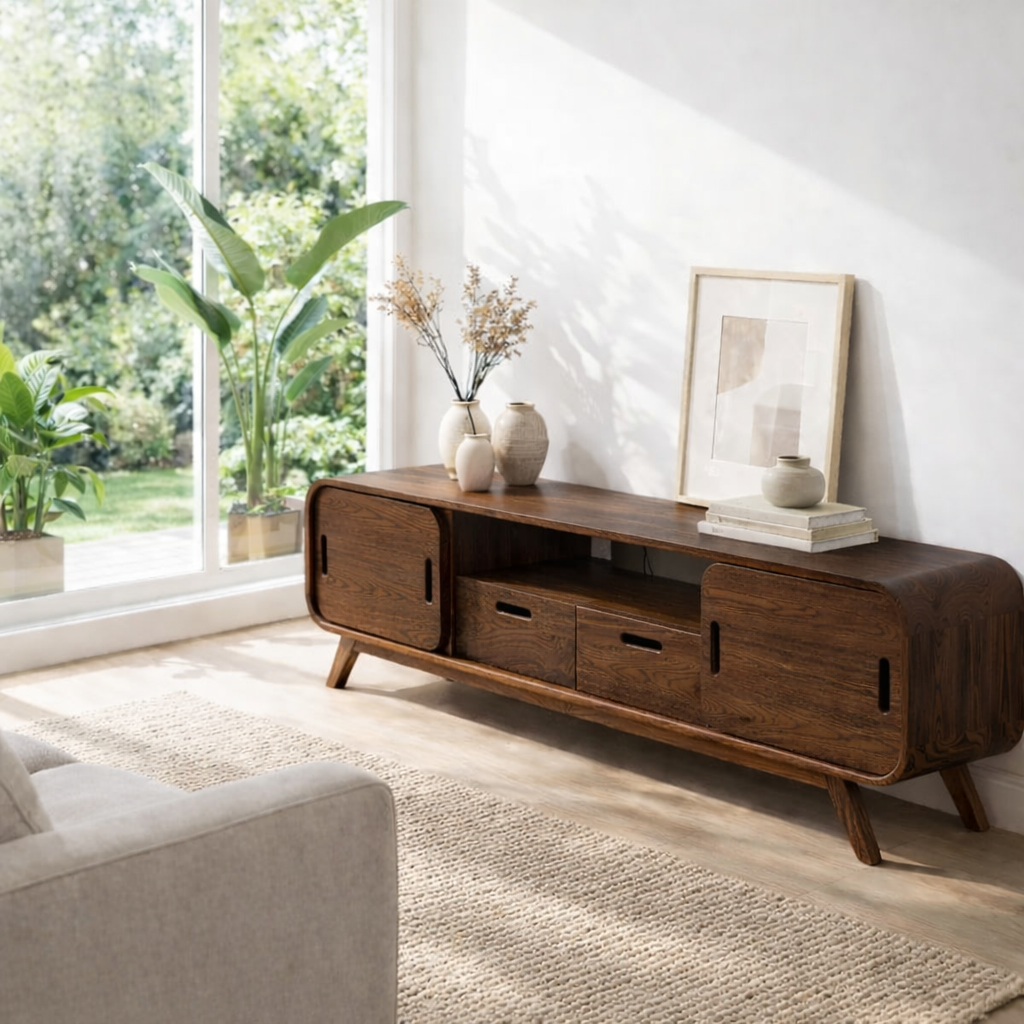 Mid Century Sideboard Cabinet with Sliding Doors and Storage - view 2 of 7