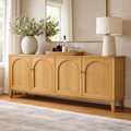 Solid Wood Console Cabinet with Arched Doors – Modern Storage Sideboard - view 1 of 7