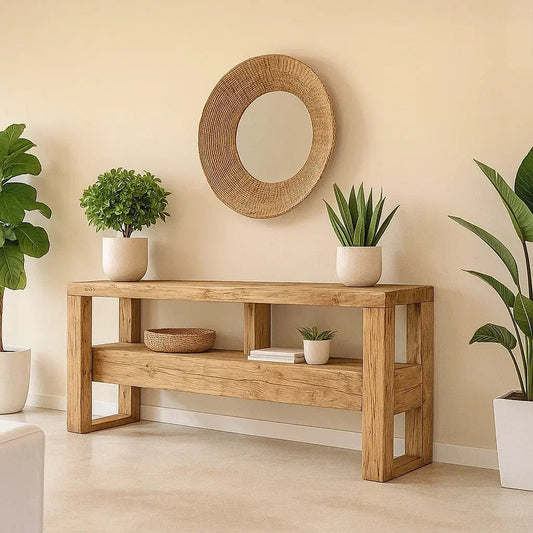 Handcrafted Solid Wood Console Table – Contemporary Organic Minimalism - view 1 of 5