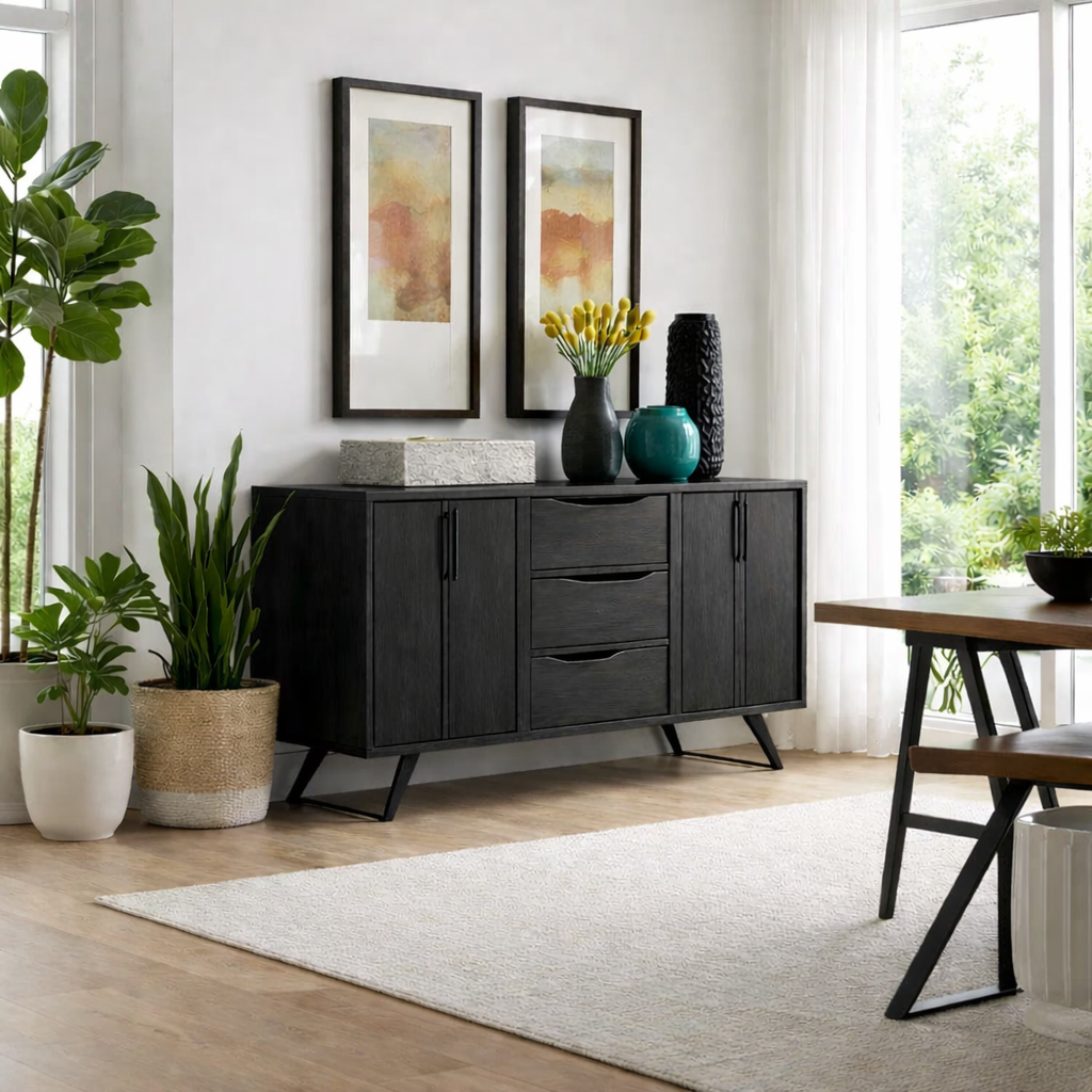 Modern Sideboard Buffet Cabinet with Drawers and Doors – Dining Room Storage - view 4 of 7