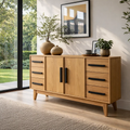 Modern Solid Wood Console Sideboard with Drawers – Walnut Storage Cabinet - view 1 of 7